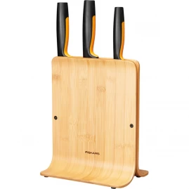 Набор из 3 ножей FISKARS FUNCTIONAL FORM в бамбуковом блоке